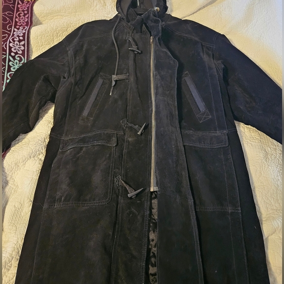 Saxony Collection - Men's  Black Heavyweight Long Leather Jacket Size M - Picture 5 of 16